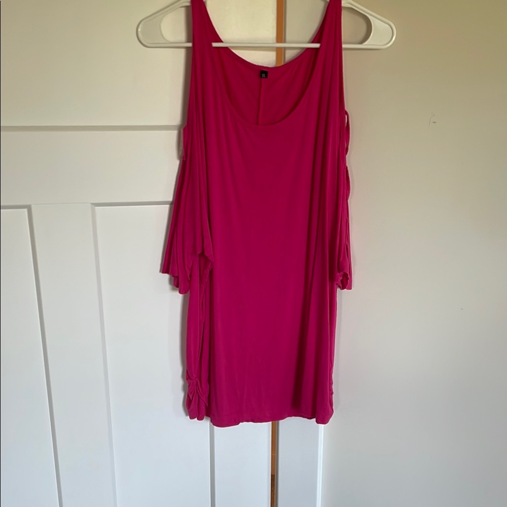 Pink Cold Shoulder top